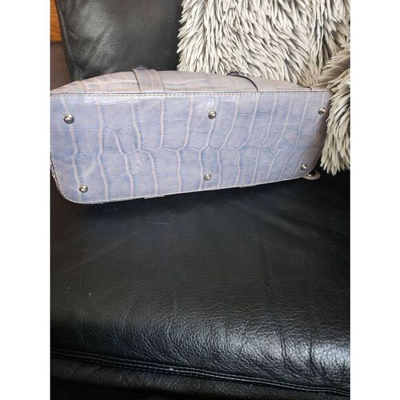 Dooney & Bourke Blue/Lavender Embossed Large Crocodile Handbag - Picture 9 of 13